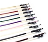 VIOLIN BOW FIBERGLASS, COLORED STICK, HALF-LINED FROG NICKEL WIRE GRIP