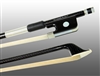 CELLO BOW BRAIDED CARBON FIBER ROUND, FULLY LINED EBONY FROG, NICKEL WIRE GRIP, PLASTIC TIP