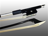 BASS BOW FRENCH CARBON GRAPHITE, FULLY-LINED EBONY FROG, NICKEL WIRE GRIP