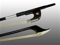 BASS BOW GERMAN CARBON COMPOSITE, HALF-LINED EBONY FROG,  NICKEL WIRE GRIP