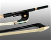 BASS BOW GERMAN BRAIDED CARBON FIBER ROUND, FULLY LINED EBONY FROG, 585 GOLD GRIP & TIP
