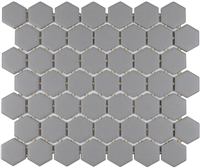 1.5" Dovetail Gray Matte Hexagon Wall Floor Wall Ceramic Tile