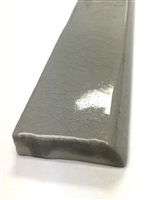 1.5x12 Bullnose Gray Crackled Ceramic Trim Tile