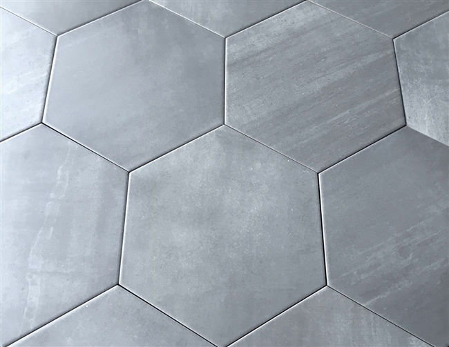 10.2 x11.4 Gray Hexagon Gris Porcelain Tile Floor and Wall (BOX OF 9)