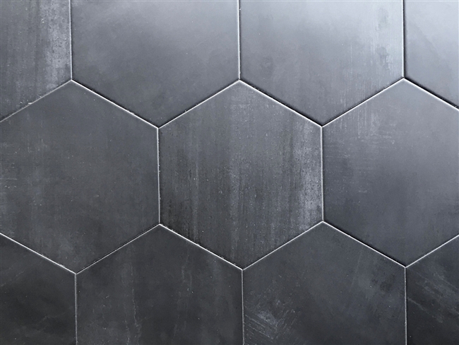 10.2 x11.4 Mama Mia Hexagon Graphite Porcelain Floor Tile (BOX OF 9)