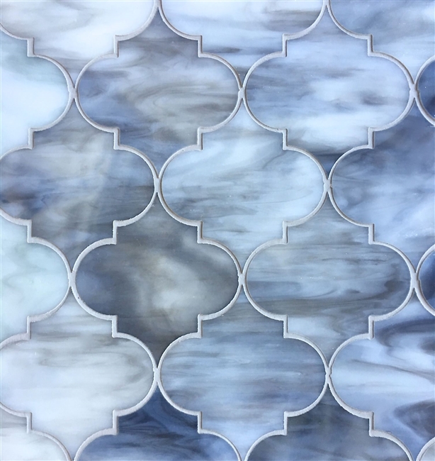 Arabesque Grey 11.5X13 Glass Tile Mosaic