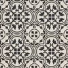 12x12 Flora Black White Encaustic Ceramic Floor and Wall Tile