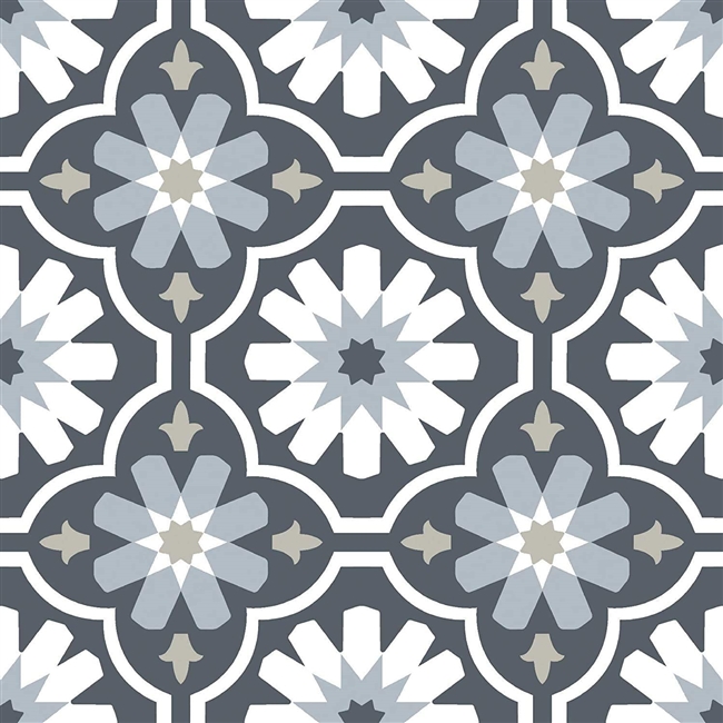 Papadeaux Bleu Peel and Stick Floor Tile 12"x12"