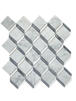 Carrara Thassos Marble Steps 3D Mosaic Wall Floor Tile