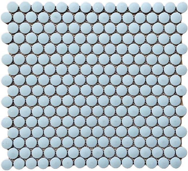 Zen Aqua Penny Round Porcelain Mosaic Tile Wall Floor Indoor Outdoor