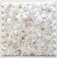 White Mother of Pearl Genuine Shell Mosaic Tile Hexagon 12"x12" Wall Backsplash