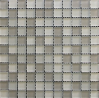 Beige Multi 1x1 Matte Frosted Glass Mosaic Tile