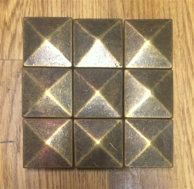 Gold Genuine Metal Pyramid 1x1 Wall Decorative Inserts Art Craft