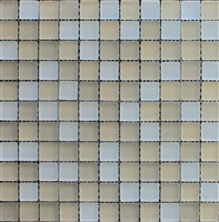 1X1 Palm Beach Blend Glass Mosaic Tile Matte Frosted Finish