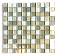 1X1 Palm Beach Blend Glass Mosaic Tile Glossy