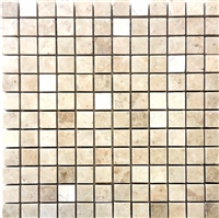 1x1 Botticino Brushed Marble Mosaic Wall and Floor Tile