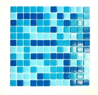 1x1 Pool Blue Spa Navy mix Glass Mosaic Wall and Floor Tile Pool