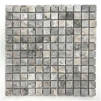 1x1 Silver Travertine Honed and Filled Wall Floor Mosaic Tile