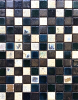 Antique Vaglio Hand Glazed Mix Bourges Green 1x1 Ceramic Mosaic Tile