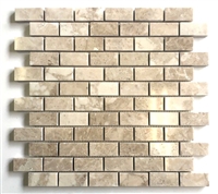1x2 Botticino Beige Polished Marble Mosaic Tile