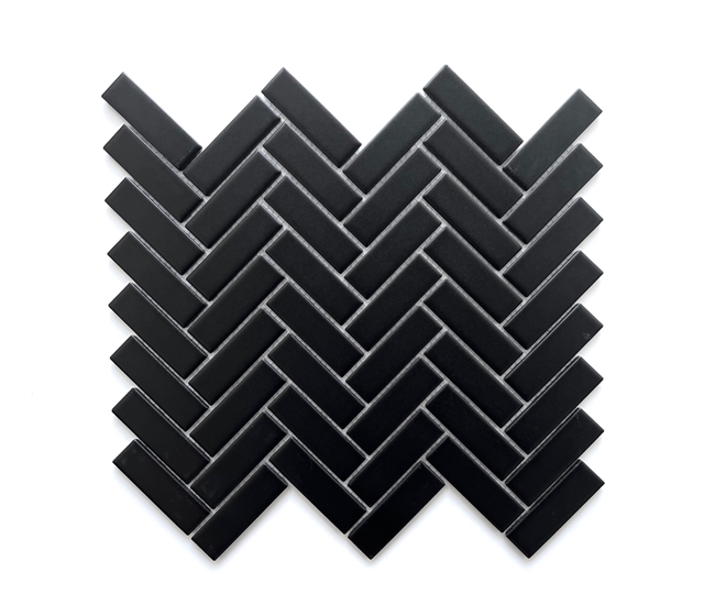 1x3 Black Matte Ceramic Mosaic Decorative Wall and Floor Tile