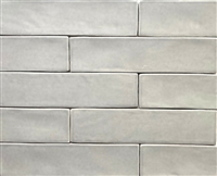 2.5" x 10" Soft Gray Artisan Finish Glossy Spanish Porcelain Tile (one Piece)