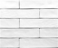 2.5" x 10" Soft White Artisan Finish Glossy Spanish Porcelain Tile