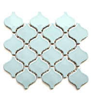 Turquoise Glossy Lantern Arabesque Porcelain Mosaic Tile Wall Floor Backsplash