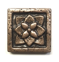 Flora 2x2 Gold-Bronze Resin Decorative Insert Accent Art Craft Tile