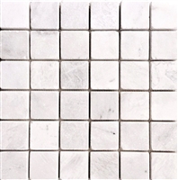 Glacier White 2x2 Tumbled Aged Marble Floor and Wall Tile