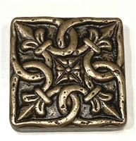 Gordion 2"x2" Metal Bronze Resin Decor Insert Accent Piece Art Craft Wall Tile