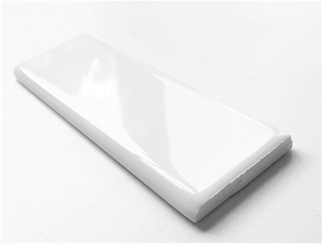 2x6 White Ceramic Bullnose Wall Tile