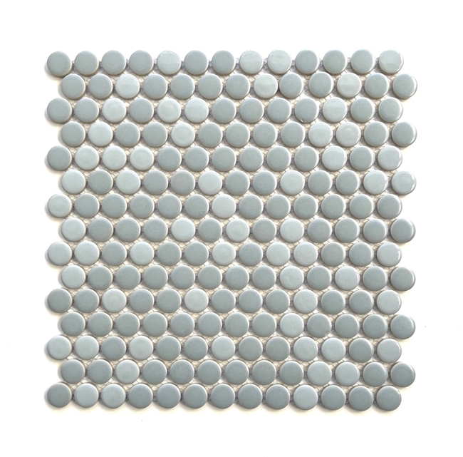 Penny Round 3/4" Azuerish White Porcelain Mosaic Wall Floor Tile