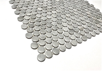 3/4" Matte Cement Look Penny Round Ceramic Mosaic Floor Wall Backsplash