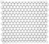 3/4x3/4 White Penny Round Matte Finish Porcelain Mosaic Tile Walls Floors Backsplashes