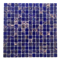 3/4 x 3/4 Blue Violet Glimmer Glass Mosaic Wall Tile