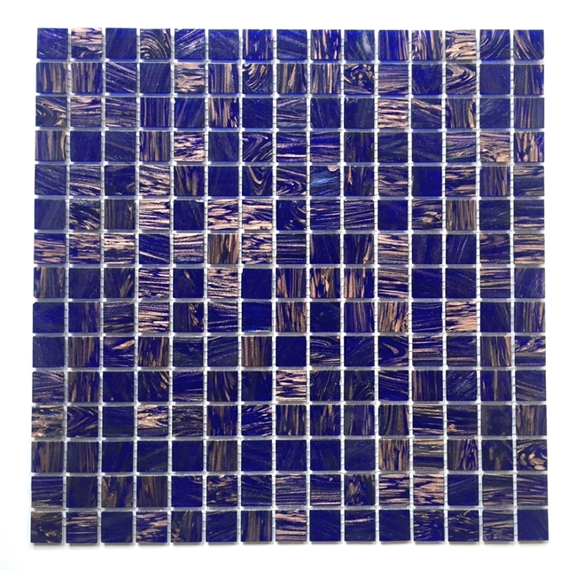 3/4 x 3/4 Blue Violet Glimmer Glass Mosaic Wall Tile