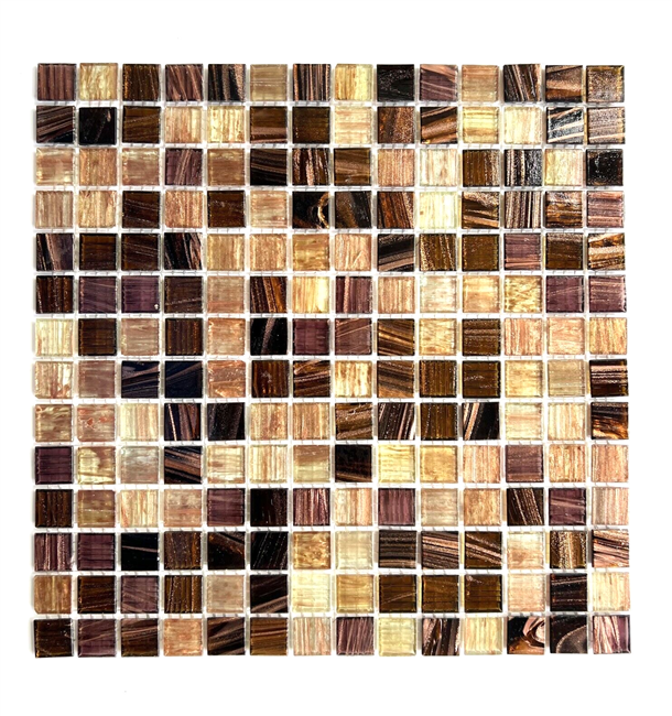 3/4 x 3/4 Copper Gold Glimmer Glass Mosaic Wall Tile