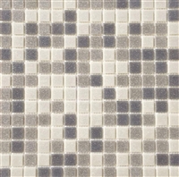 3/4 x 3/4 Shades of Gray Glass Mosaic for Wall Backsplash Pool Spa Tile
