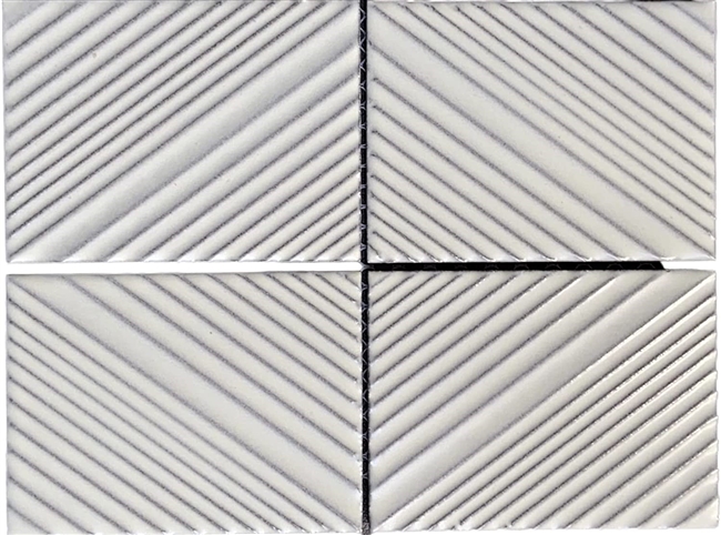 3x4 Raku Style Structural Porcelain with Three Dimensional Ripple Glaze Wall Tile Toasted White Color