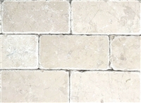 Beige 3x6 Aged Tumbled Marble Tile Floor and Wall Backsplash Bath Kitchen