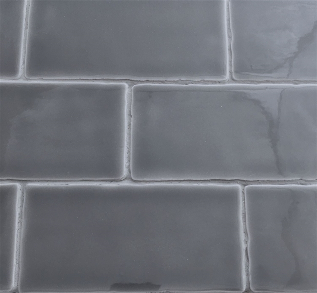 3x6 Dark Gray Glossy Subway Ceramic Tile