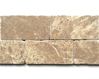 Emperador Light 3"x6" Tumbled Marble Floor and Wall Tile