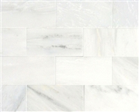 White Carrara Subway 3x6 Honed Finish Marble Wall Tile