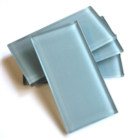 Powder Blue 3x6 Shiny Subway Glass Tile Backsplash Shower Kitchen
