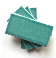 3x6 Turquoise Handmade Glossy Finish Crackled Ceramic Tile
