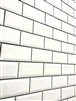 White 3x6 Beveled Shiny Glossy Ceramic Subway Backsplash Wall Tile