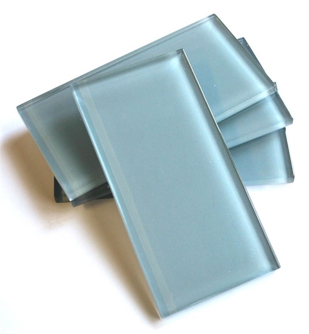 Powder Blue 3x9 Shiny Subway Glass Tile Backsplash Shower Kitchen