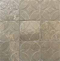 Amber Brown 4x4 Circa Carved in Marble Stone Tile