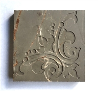 Amber Brown 4x4 Lilly Hand-carved in Marble Tile Decorative
